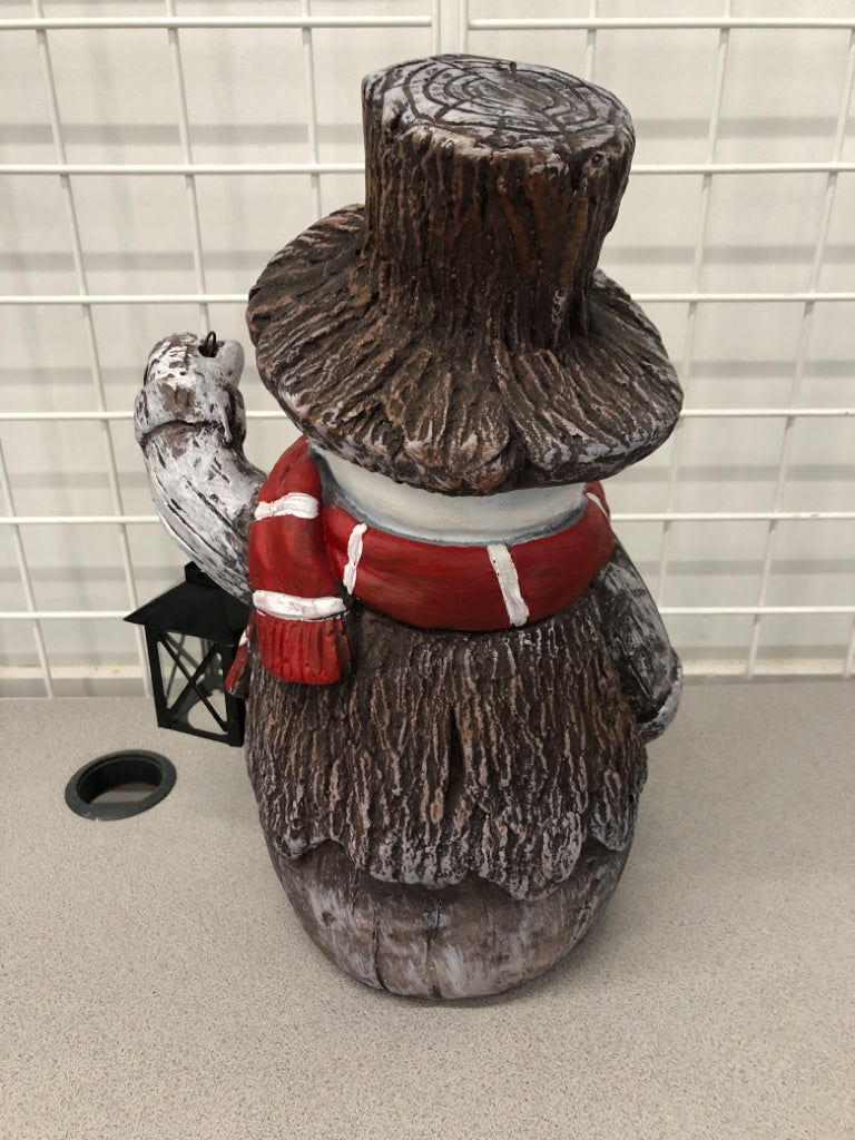 SNOWMAN HOLDING LANTERN DECOR.