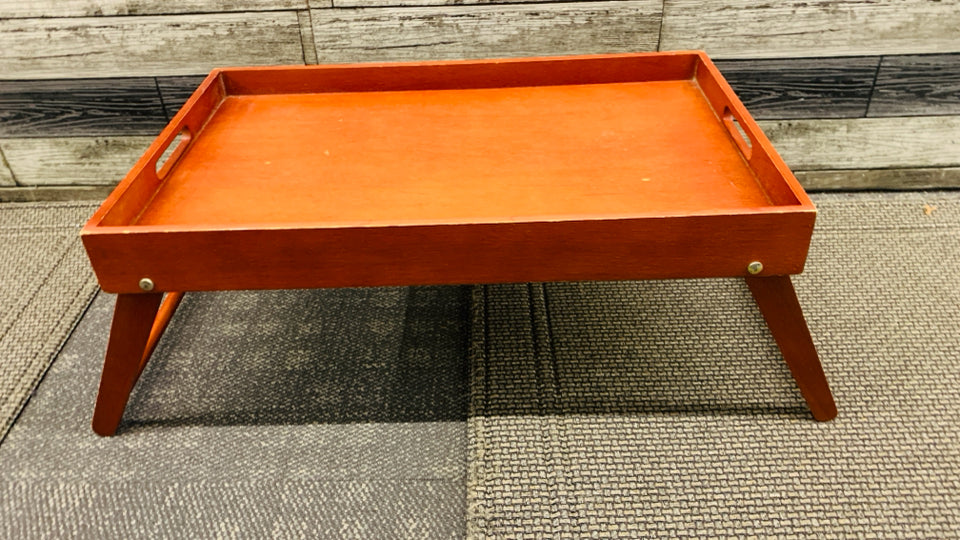 CHERRY WOOD BED TRAY W HANDLES.