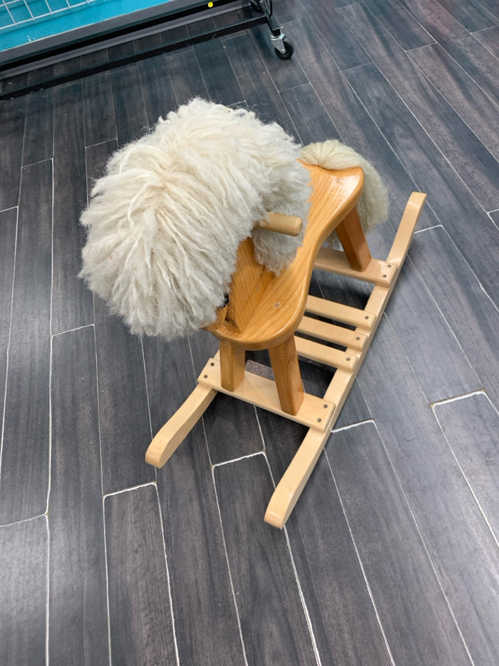 Solid Oak Child Rocking Horse
