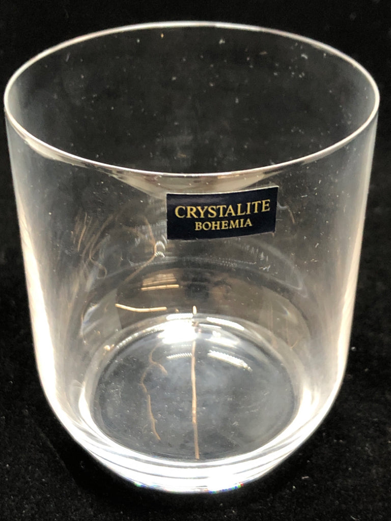 4 CRYSTALITE BOHEMIA CRYSTAL GLASSES.