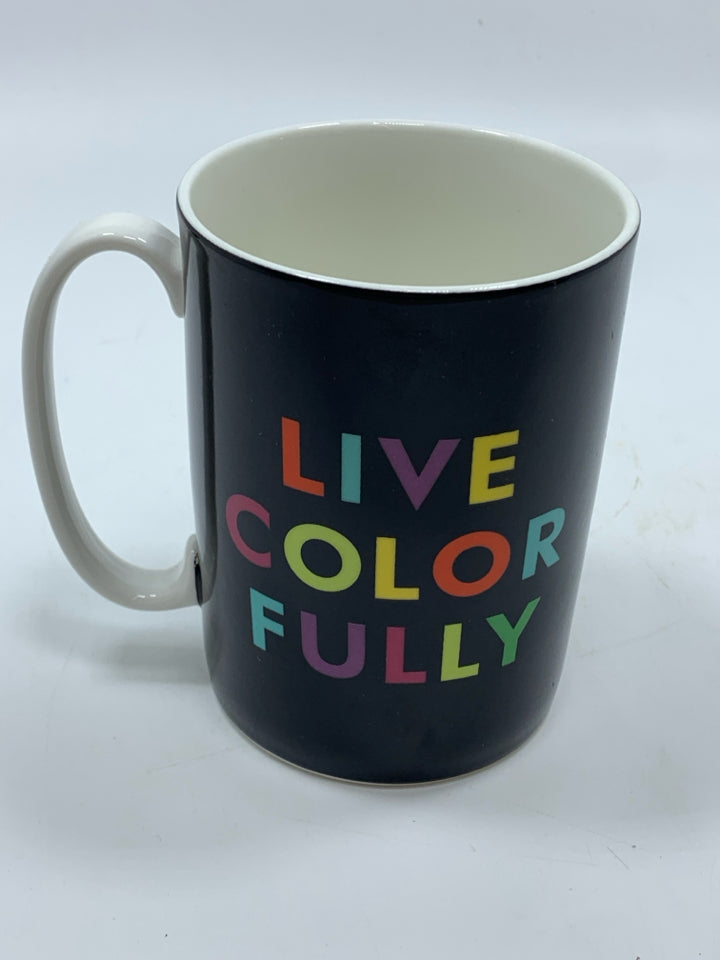 2 KATE SPADE X LENOX "LIVE COLOR FULLY" MUGS.