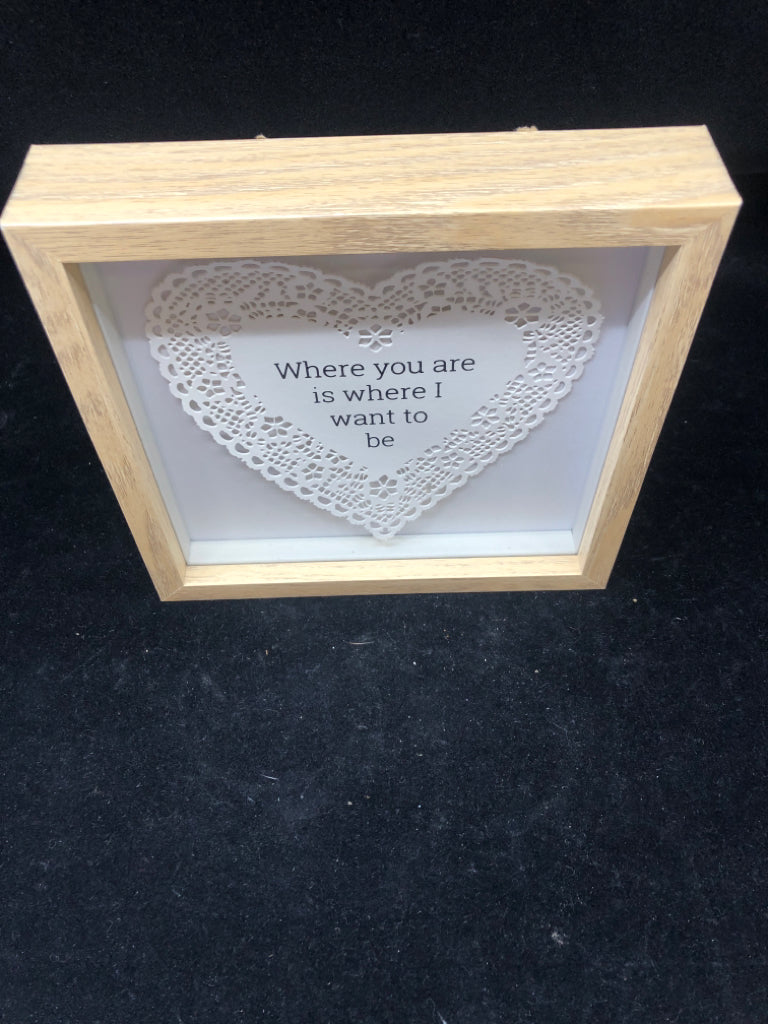 WHERE YOU ARE- BLONDE FRAME WALL DECOR.