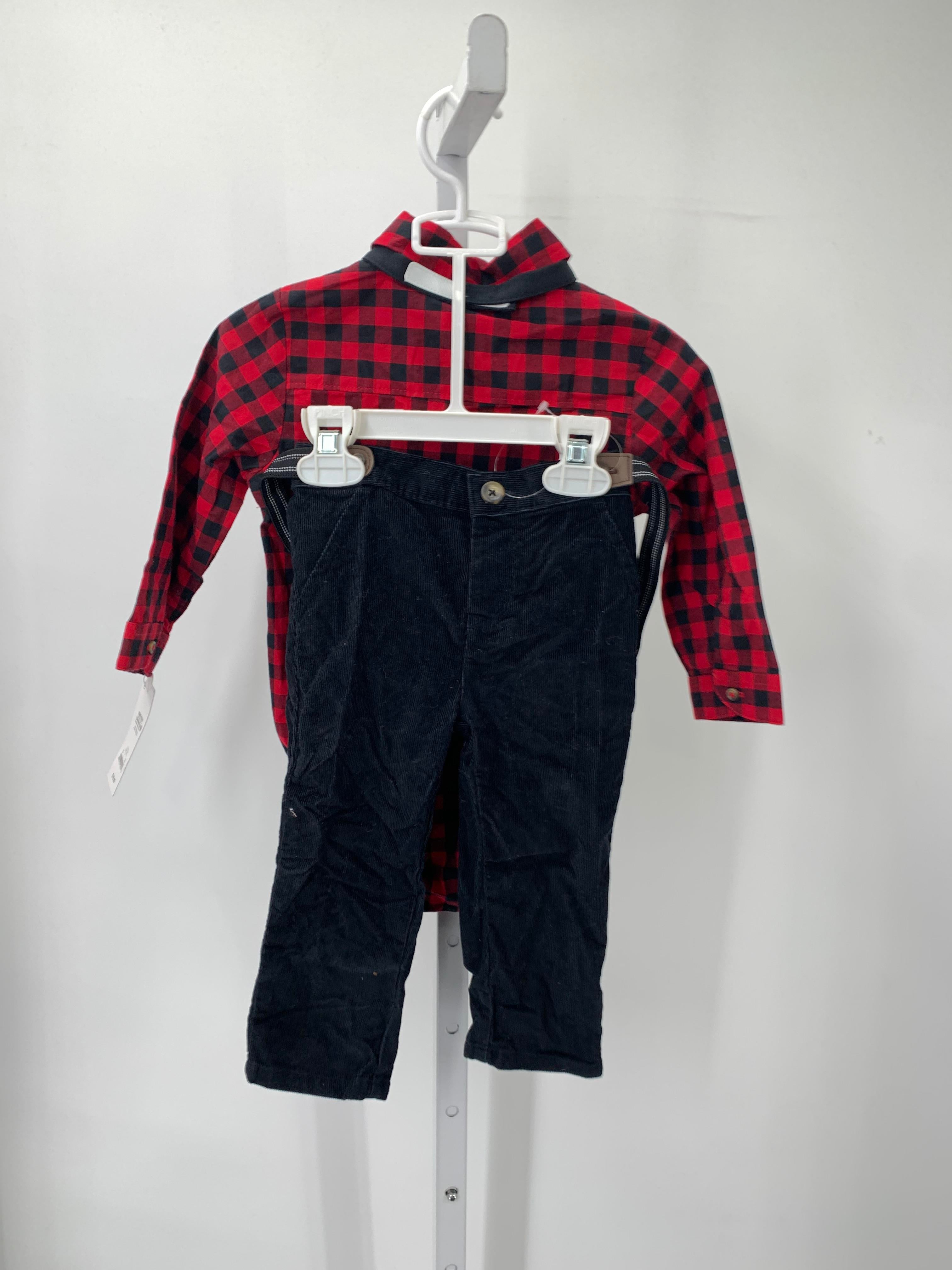 NEW BLACK PLAID SHIRT AND PANTS WITH SUSPENDERS