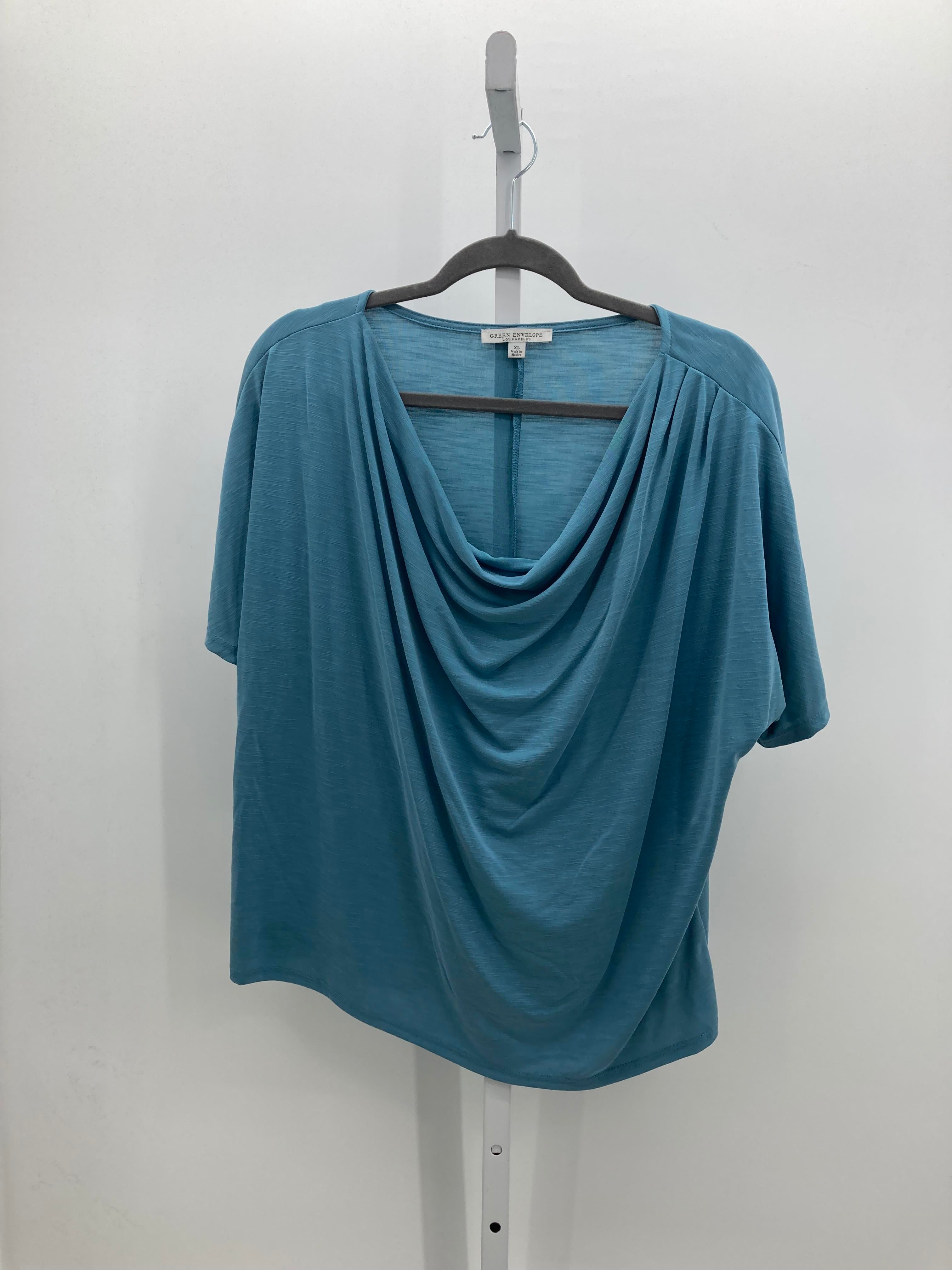 Green Envelope Size Extra Large Misses Short Sleeve Shirt