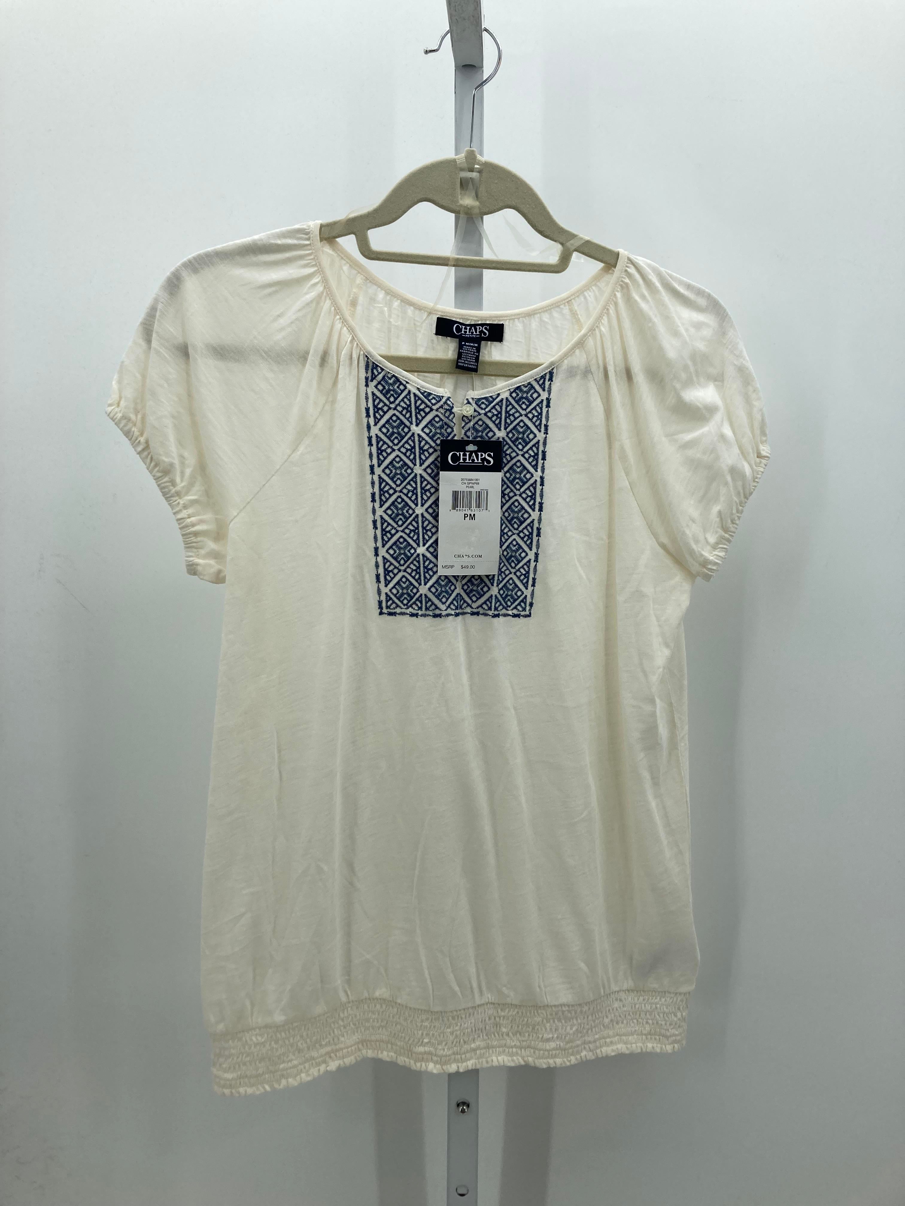 Chaps Size Medium Petite Petite Short Sleeve Shirt