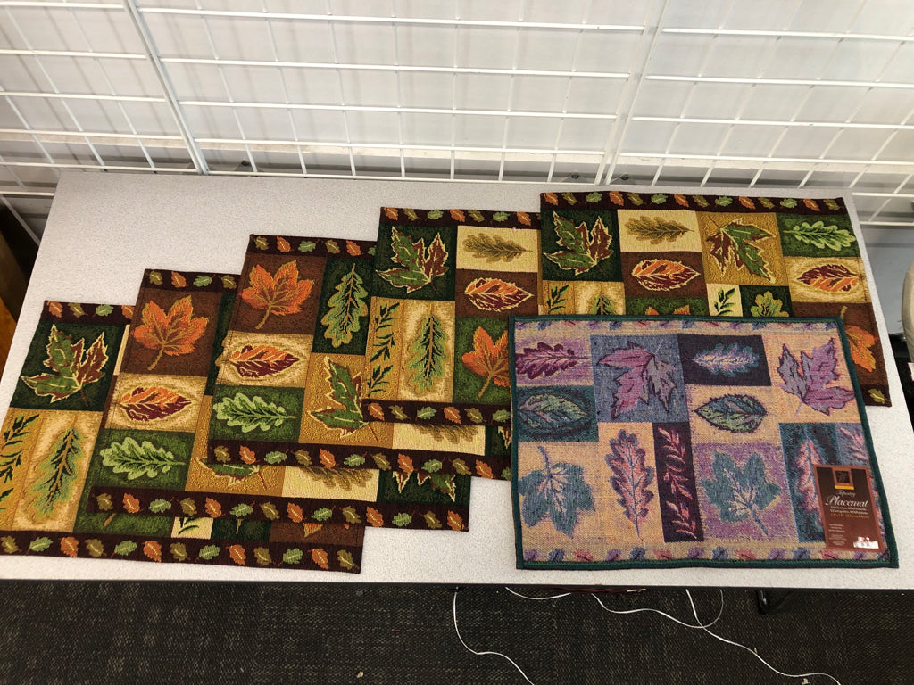 6 FALL LEAF PLACEMATS.
