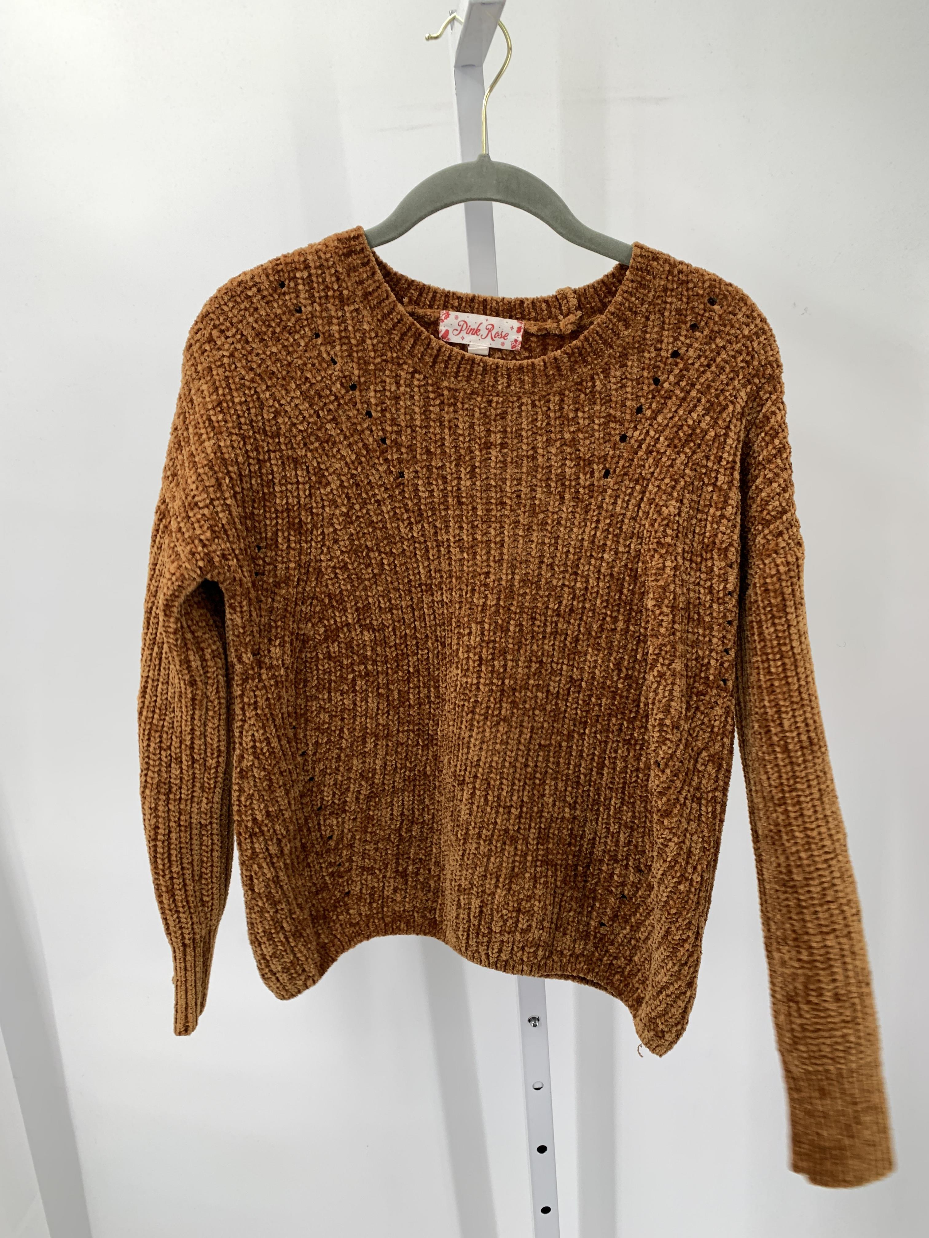 Pink Rose Size Medium Juniors Long Sleeve Sweater