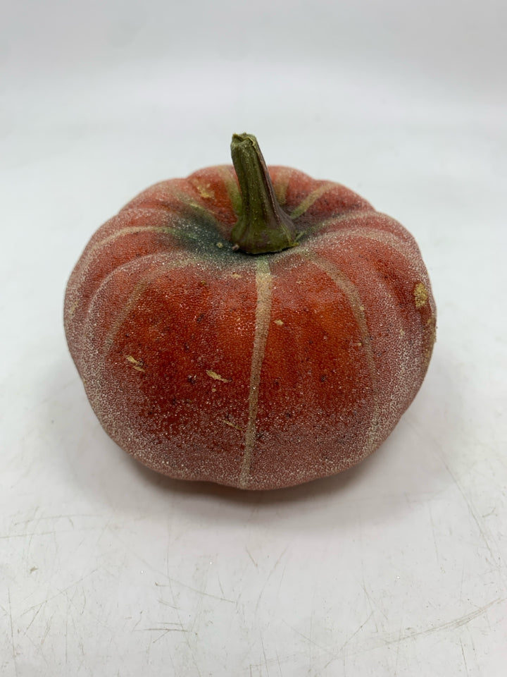 ORANGE FUZZY PUMPKIN DECOR.