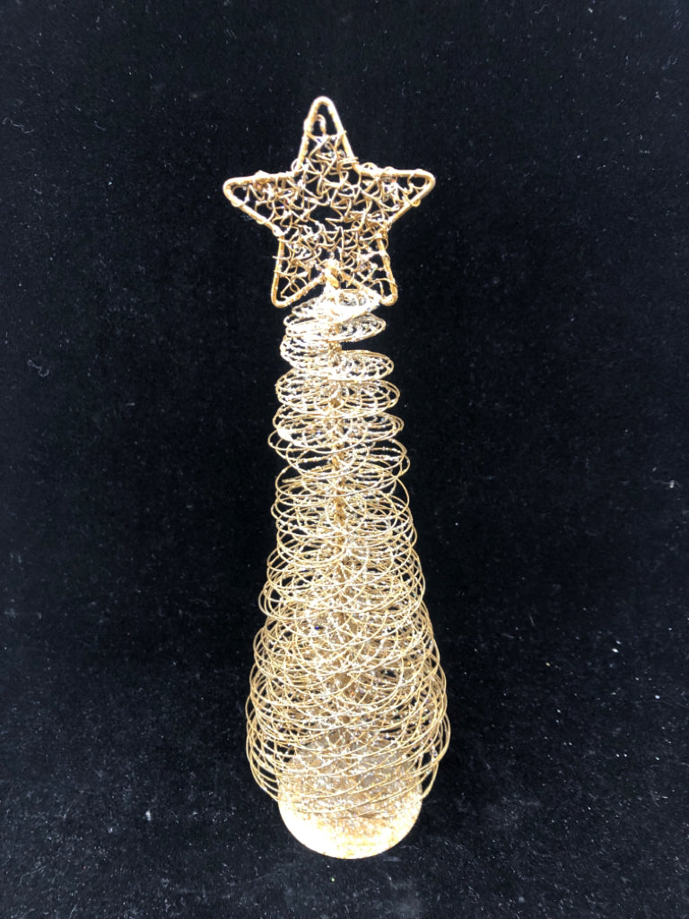 GOLD WIRE TREE W/ GLITTER.