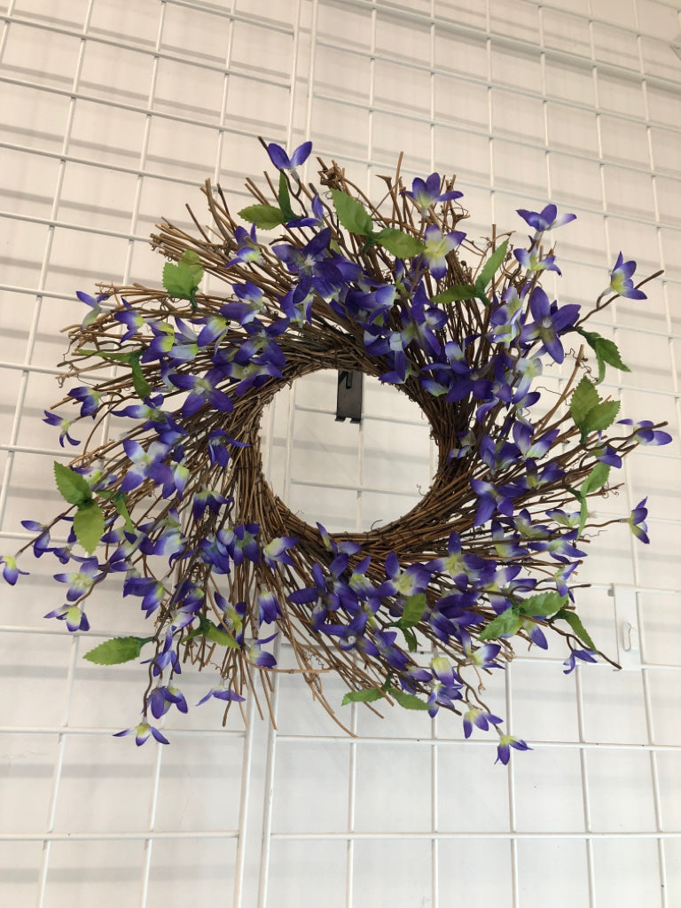 PURPLE FLORAL WREATH.