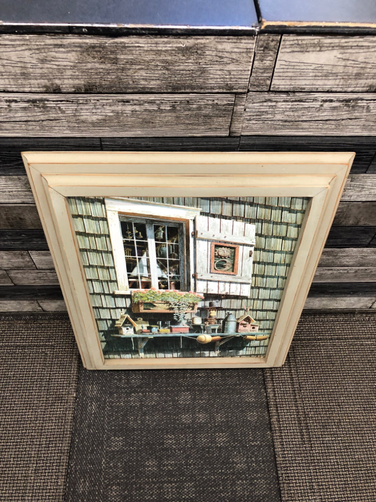 FRAMED GARDEN SHED WINDOW PRINT.