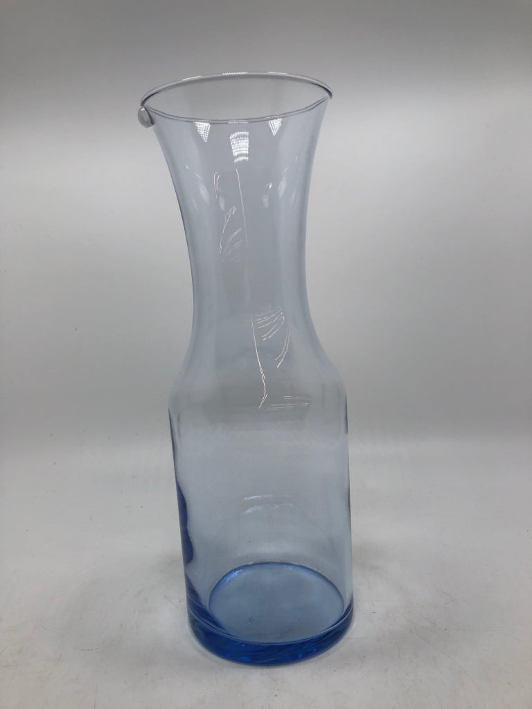 LT BLUE GLASS CARAFE.