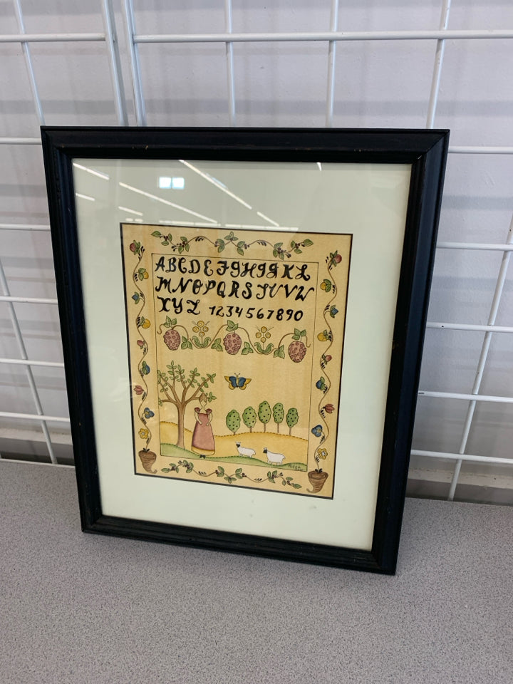 PRIMITIVE ABC'S PRINT IN BLK FRAME.