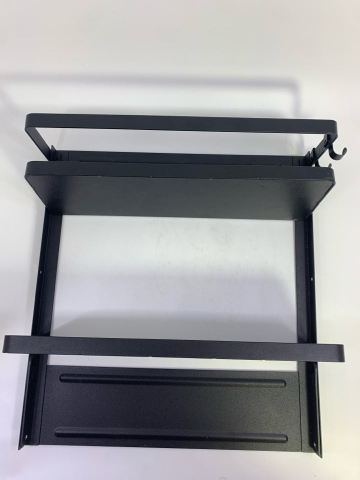 BLACK METAL HANGING SHELF.