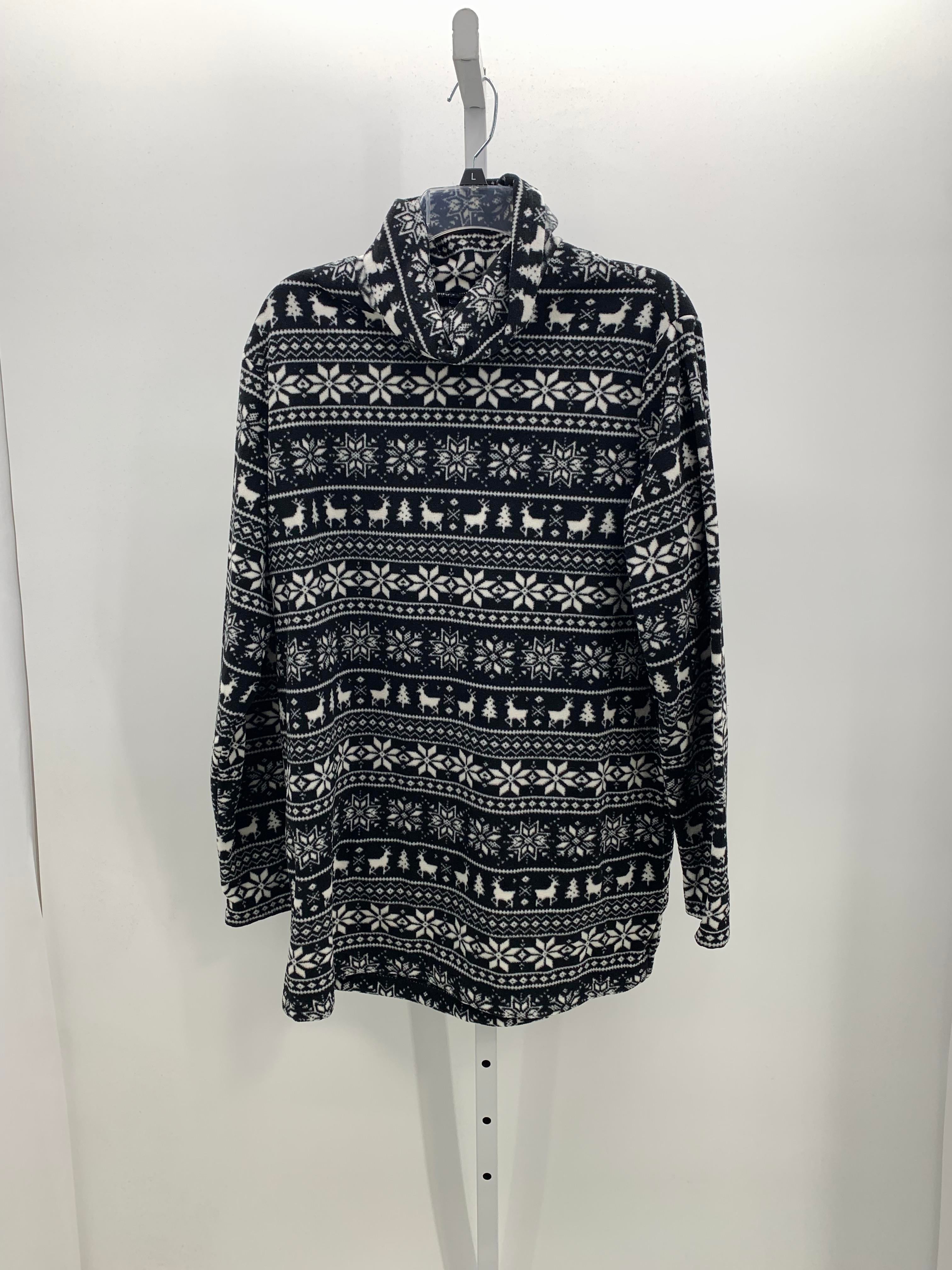 LONG SLV SHIRT FLEECE REINDEER SNOW FLAKES