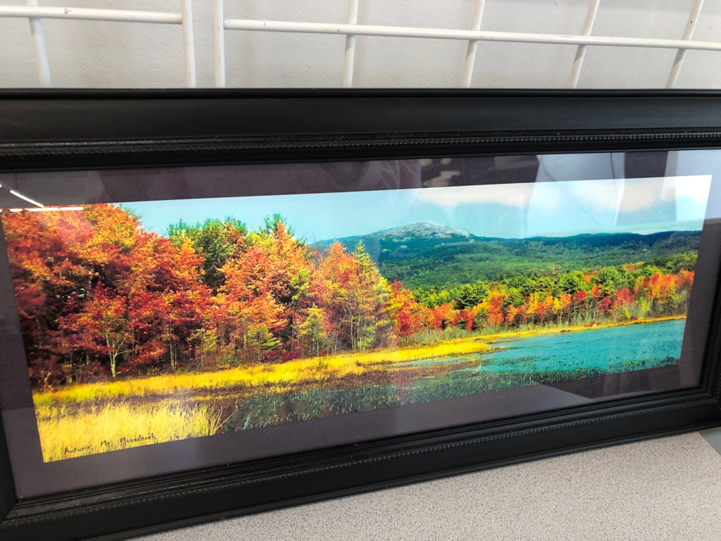 MT MONADNOCK IN AUTUMN PRINT IN BLK FRAME.