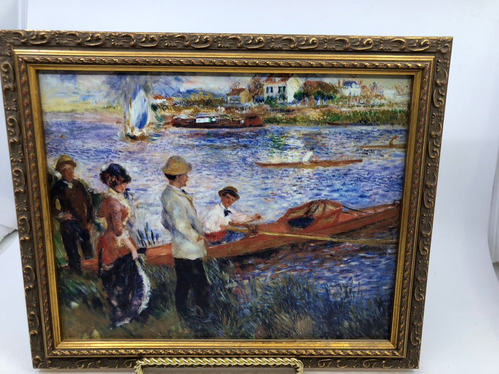 OARSMEN AT CHATEAU- RENOIR FRAMED CANVAS.