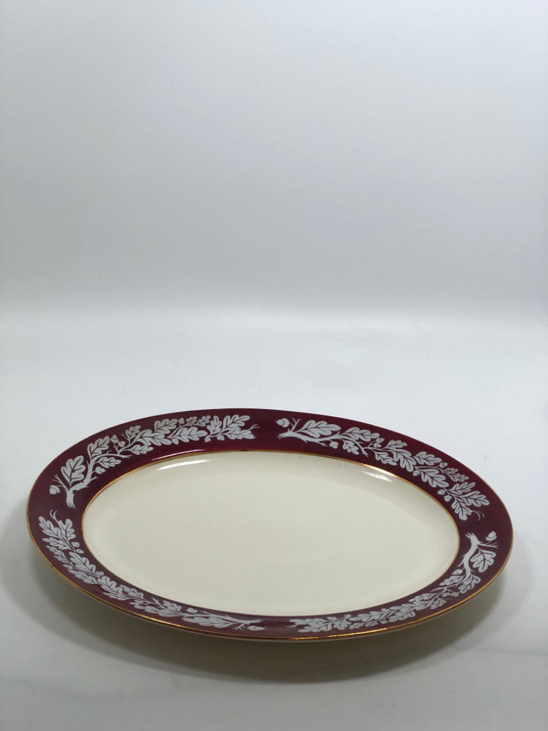VTG ROYAL RED CENTURY SERVICE ACORN PLATTER.
