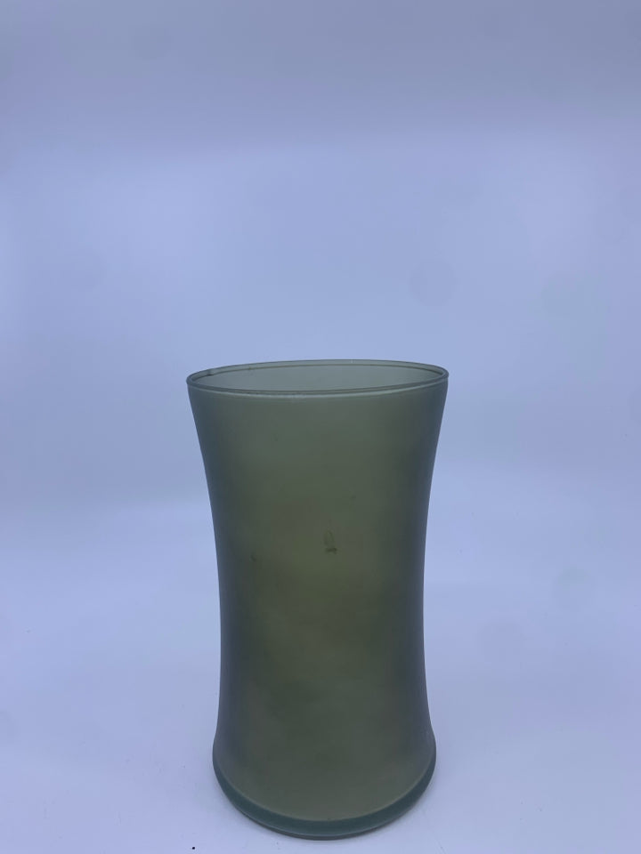 BLACK FROSTED VASE.