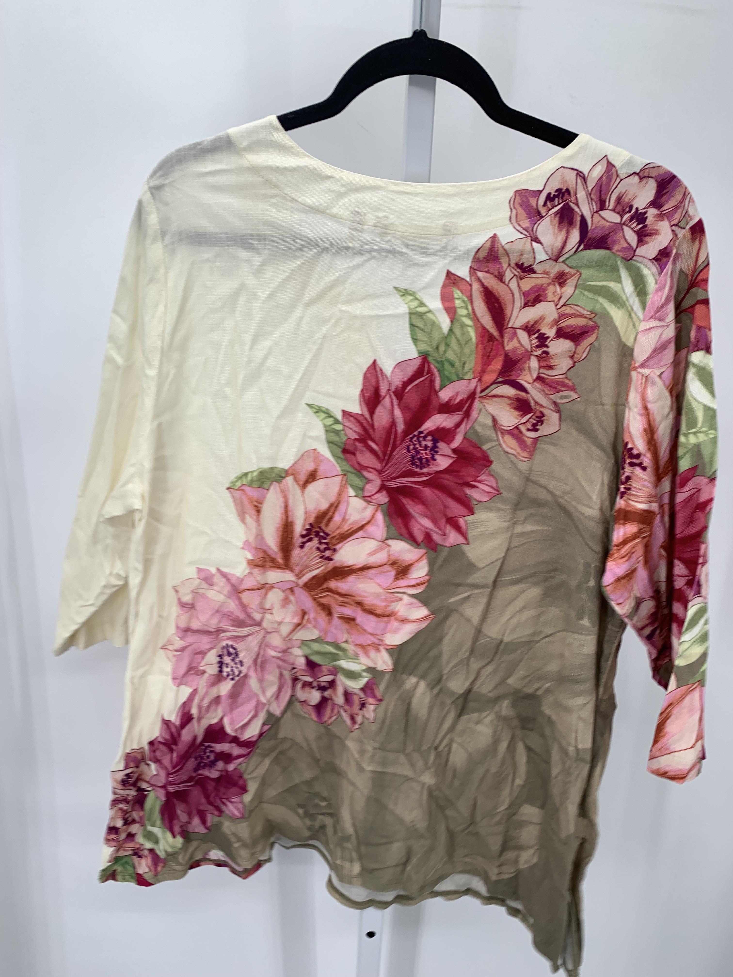 Soft Surroundings Size 1X Womens 3/4 Sleeve Shirt