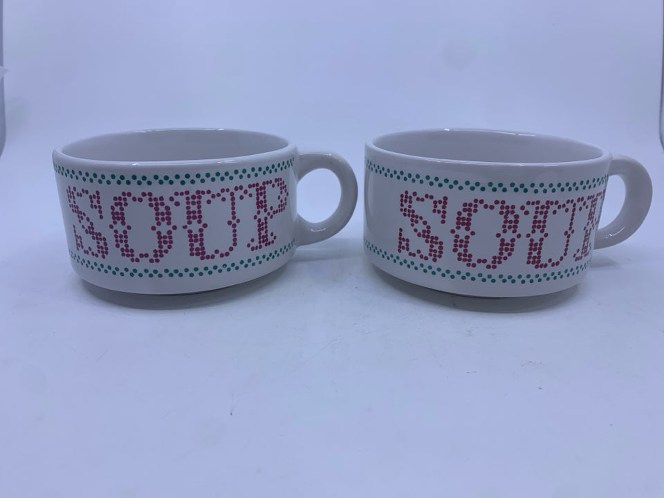 2 VTG SOUP MUGS.