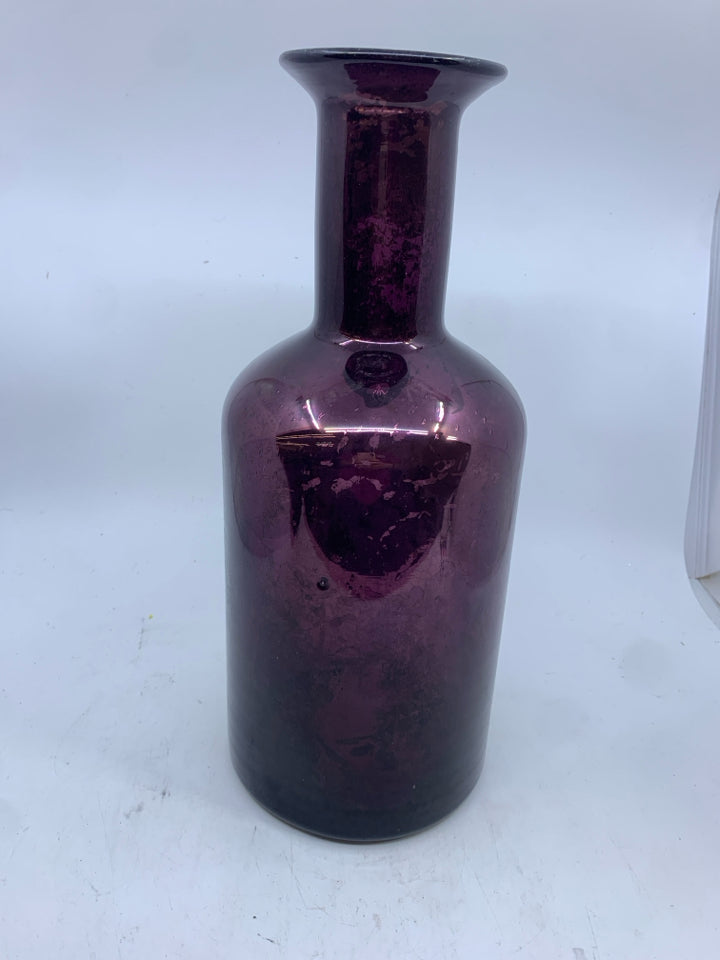MERCURY PURPLE GLASS VASE FLARED TOP.