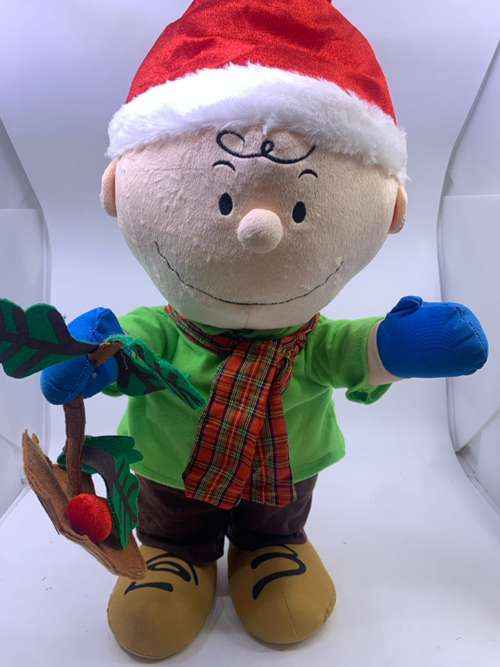 CHARLIE BROWN IN GREEN SHIRT PLUSH FIGURE.