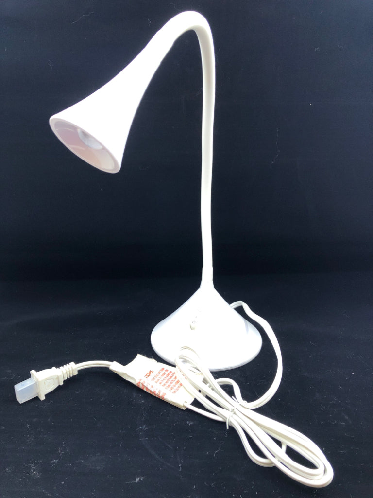 WHITE ADJUSTABLE DESK LAMP.