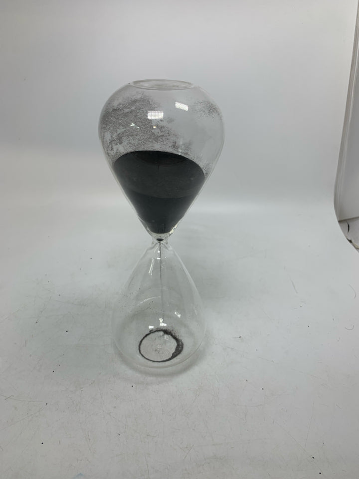 BLACK SAND HOUR GLASS.