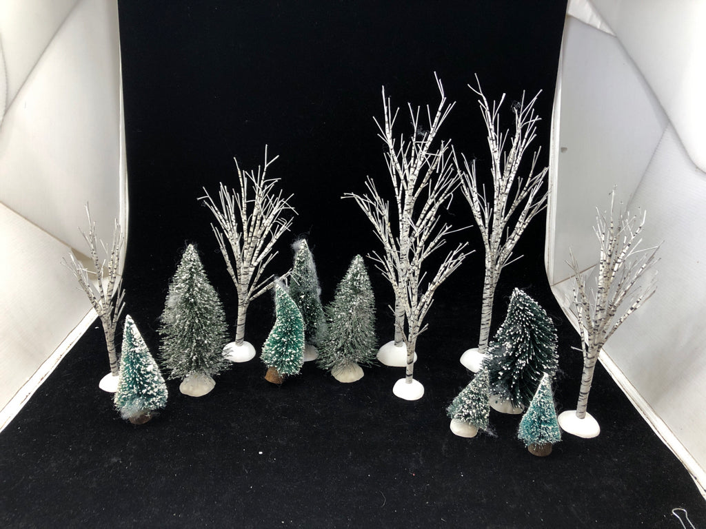 DEPT 56 6 WINTER BIRCH TREES VILLAGE ACCESSORIES.