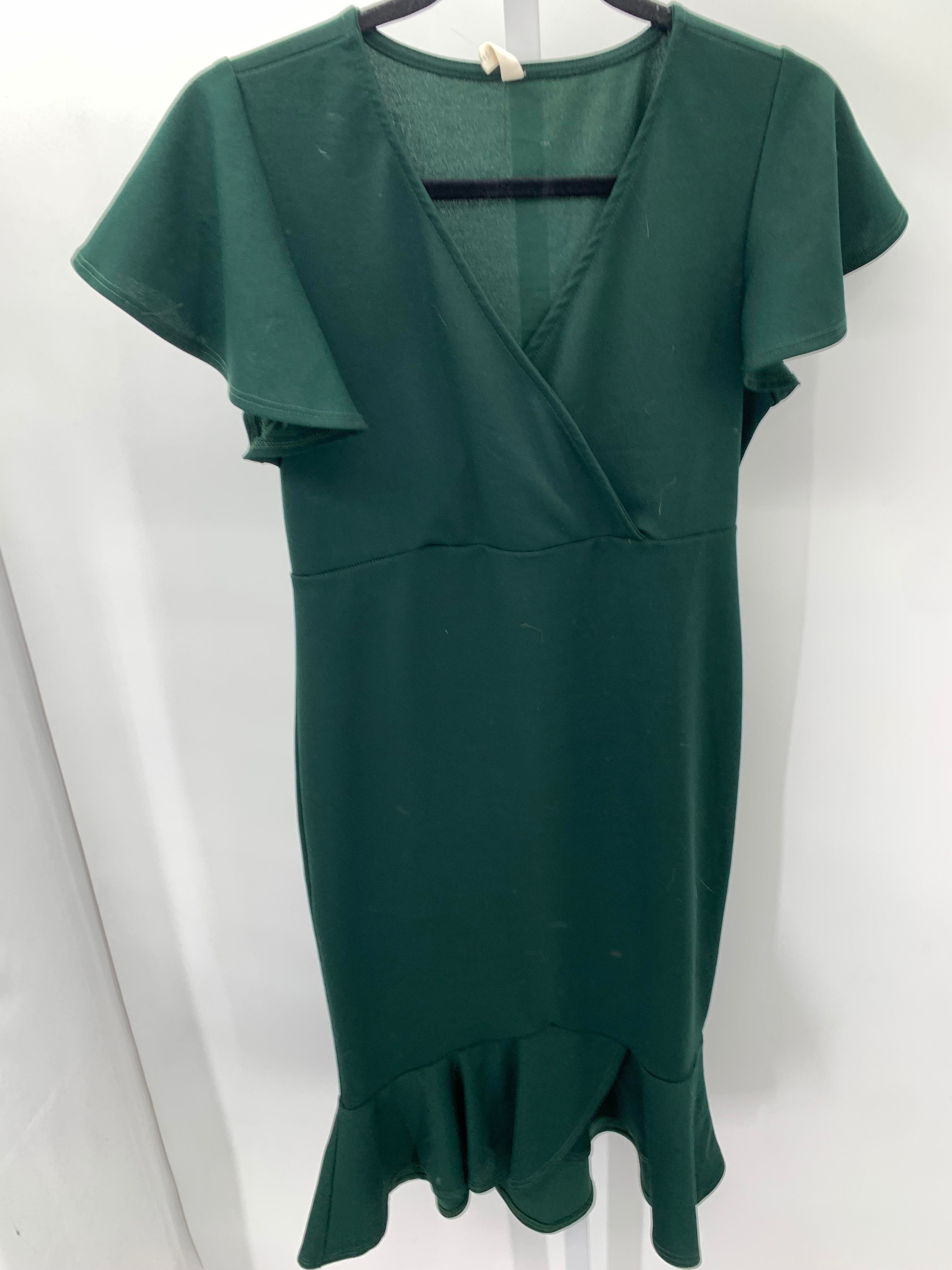 Pink Blush Green Size Medium Maternity Short Sleeve Dress