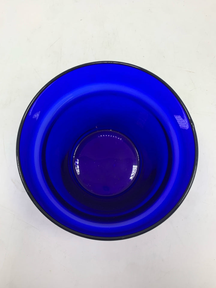 SM COBALT BLUE GLASS PLANTER.