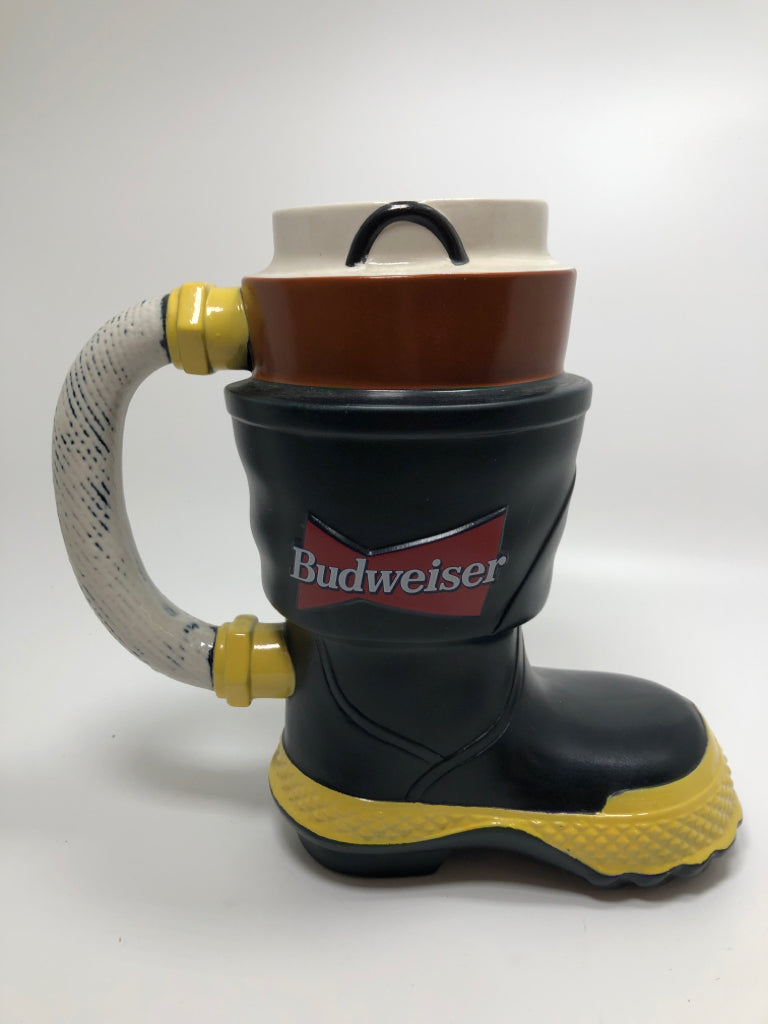 BUDWEISER FIREFIGHTER BOOT BEER STEIN.