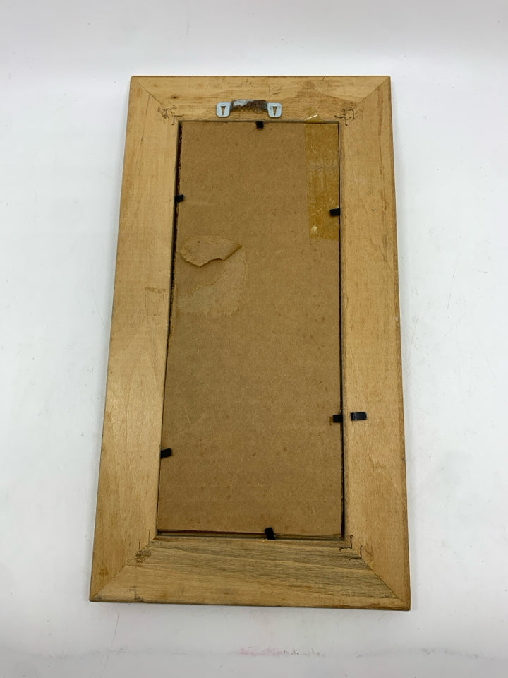 SM MIRROR W/WOOD FRAME.