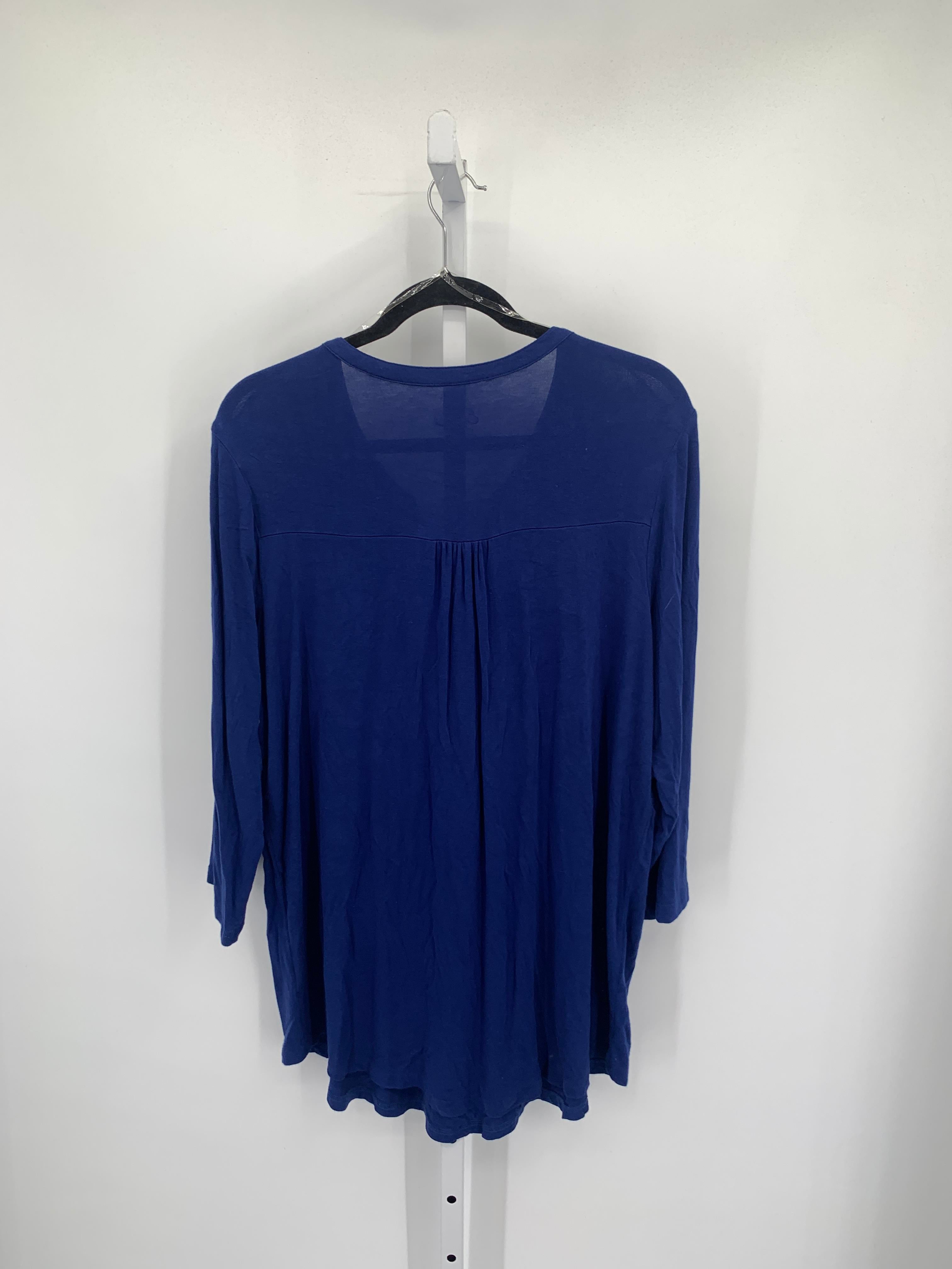 Simply Emma Size 1X Womens 3/4 Sleeve Shirt