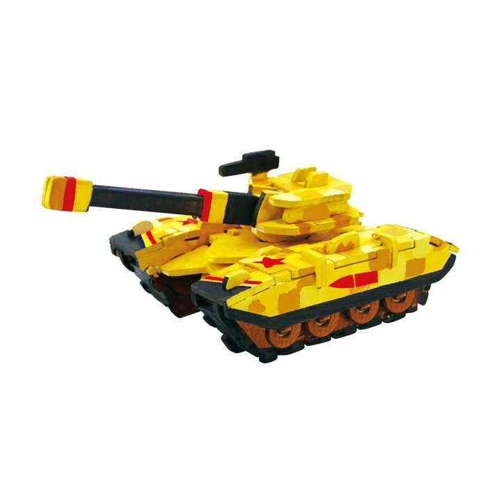 3D Wooden Puzzle With Paint: Tank. 47 Pieces