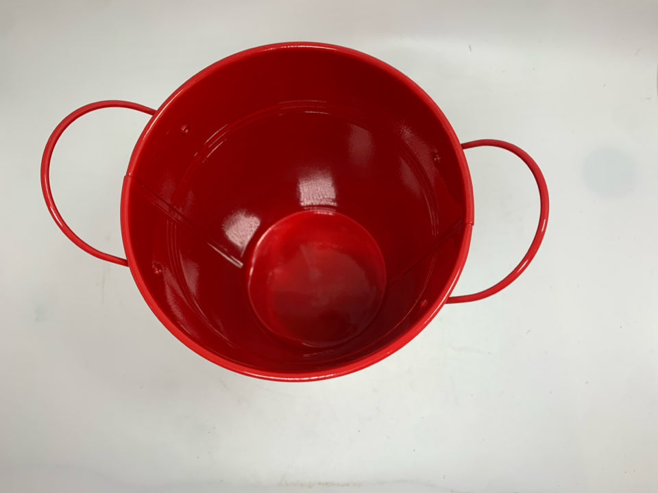 RED METAL BUCKET.