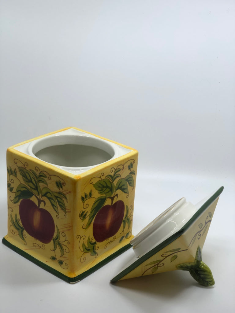 4PC YELLOW FRUIT CANISTERS.