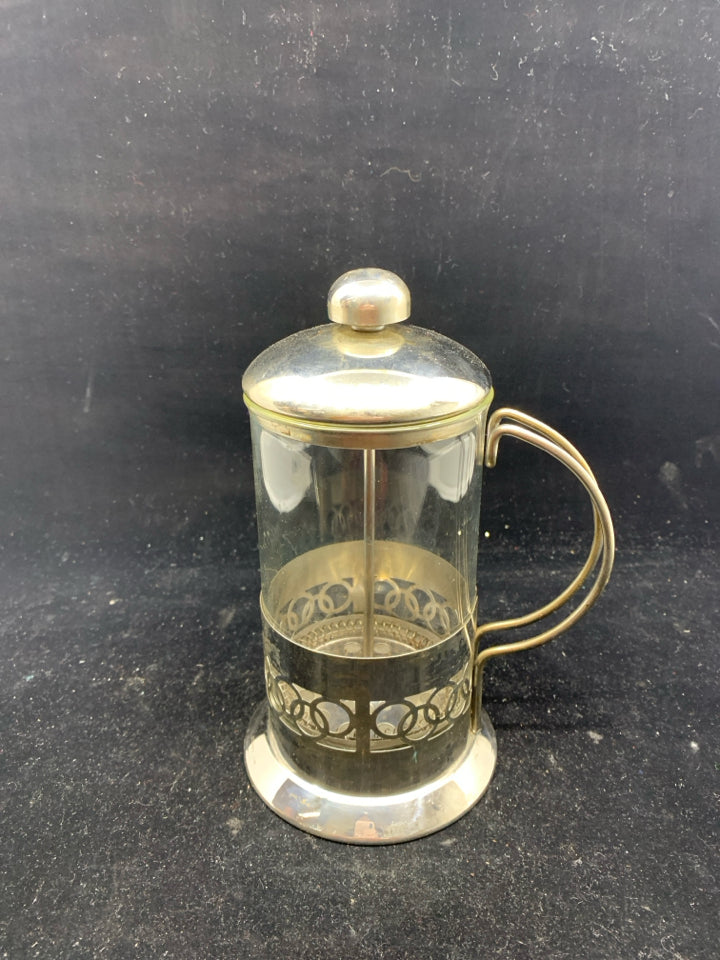 METAL/GLASS 2PC FRENCH PRESS.