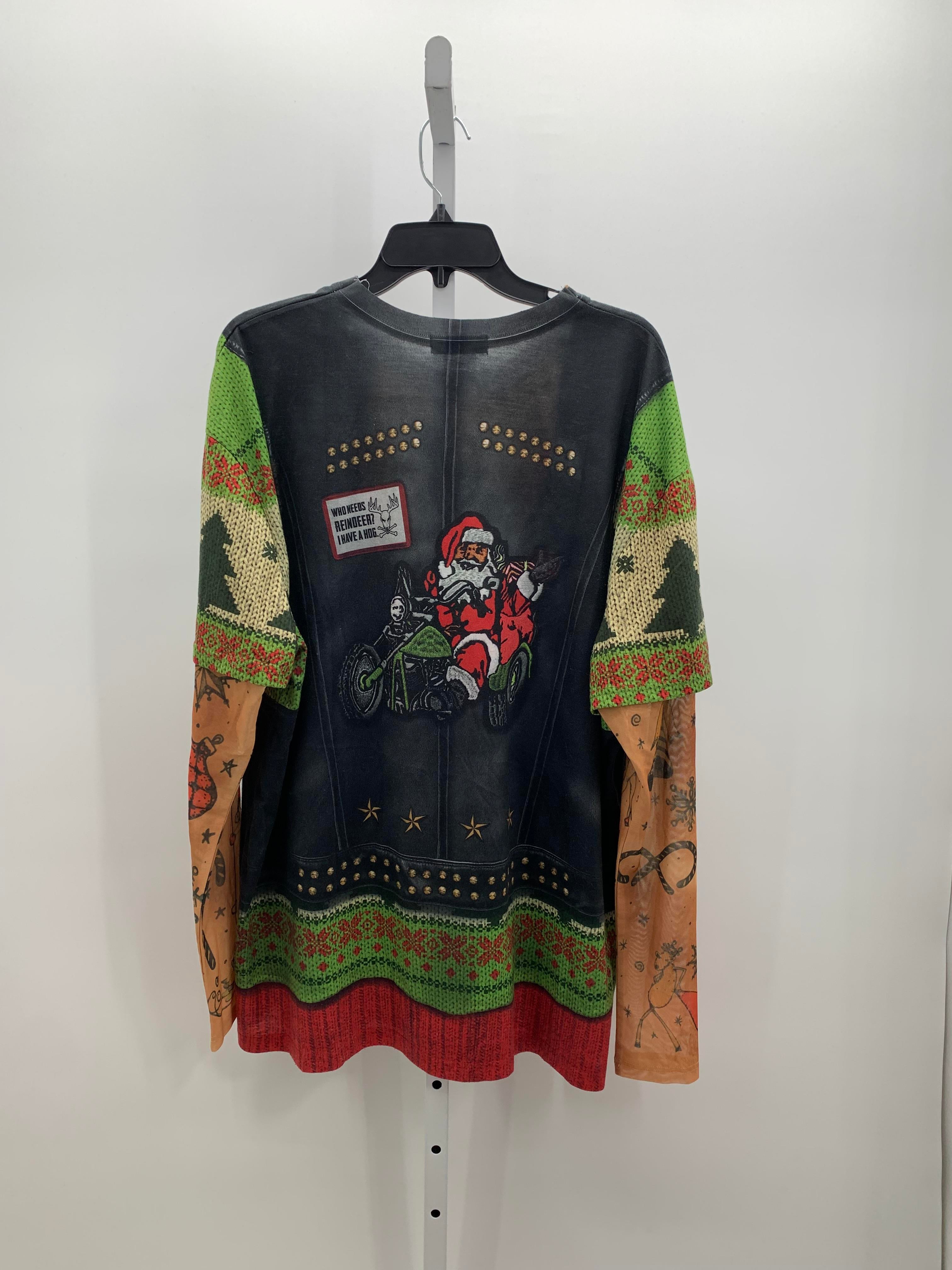 LONG SLV SHIRT BIKER SANTA.