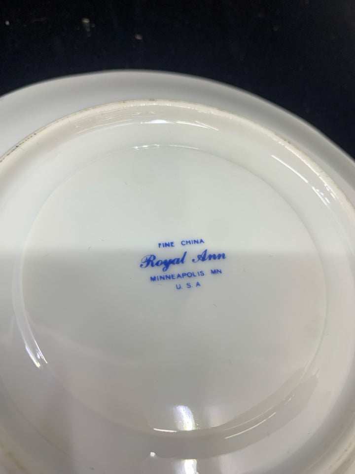 WHITE W/GOLD HAPPY ANNIVERSARY TERA CUP & SAUCER-ROYAL ANN.