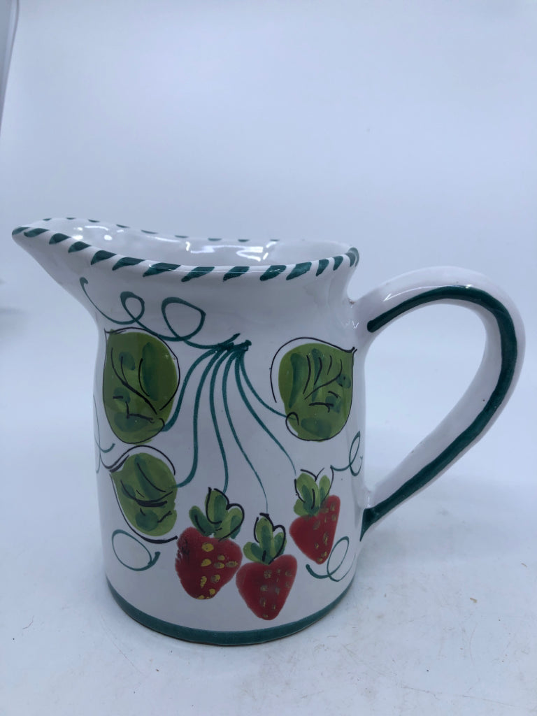 CERAMIC STRAWBERRY PITCHER .