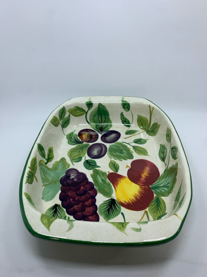 SAKURA FRUIT PAINTED RECTANGULAR BAKER.