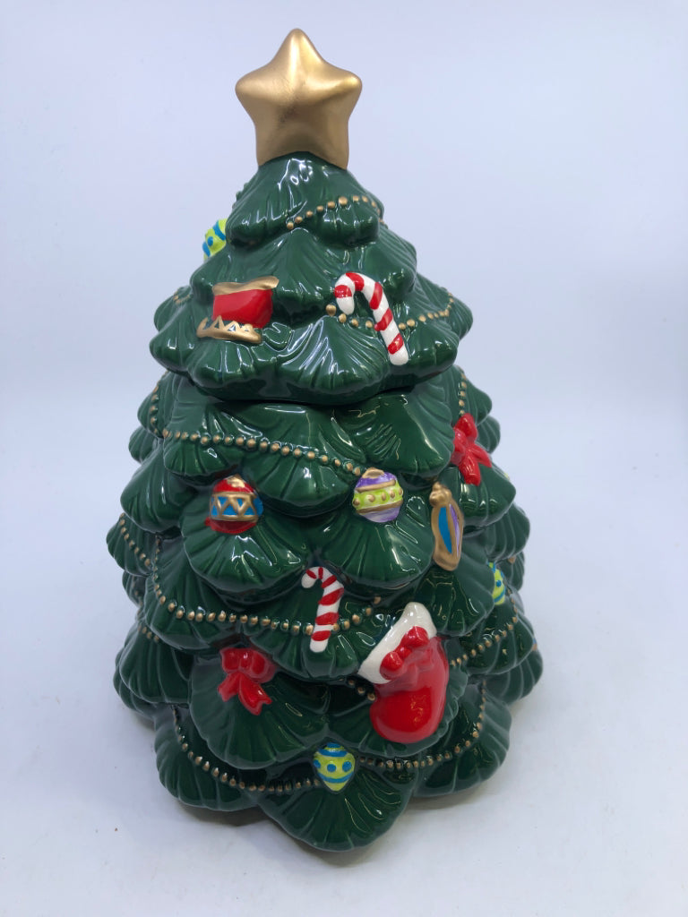 CHRISTMAS TREE COOKIE JAR.