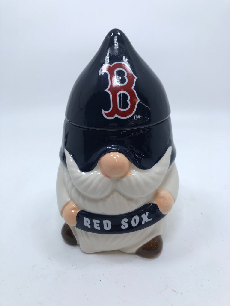 BOSTON RED SOX CERAMIC GNOME CANDLE W/LID.