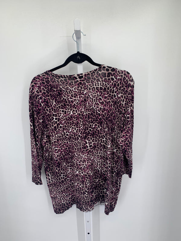 Roz & Ali Size 1X Womens Long Slv Sweater