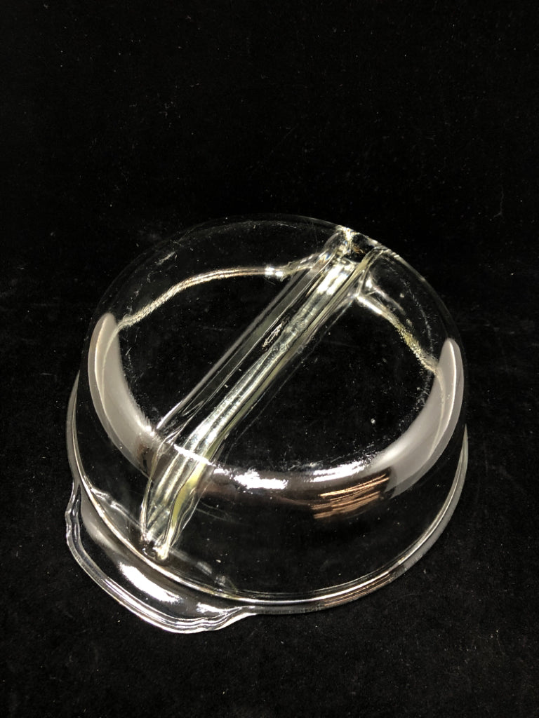 VTG CLEAR GLASS 2 SECTION BOWL.