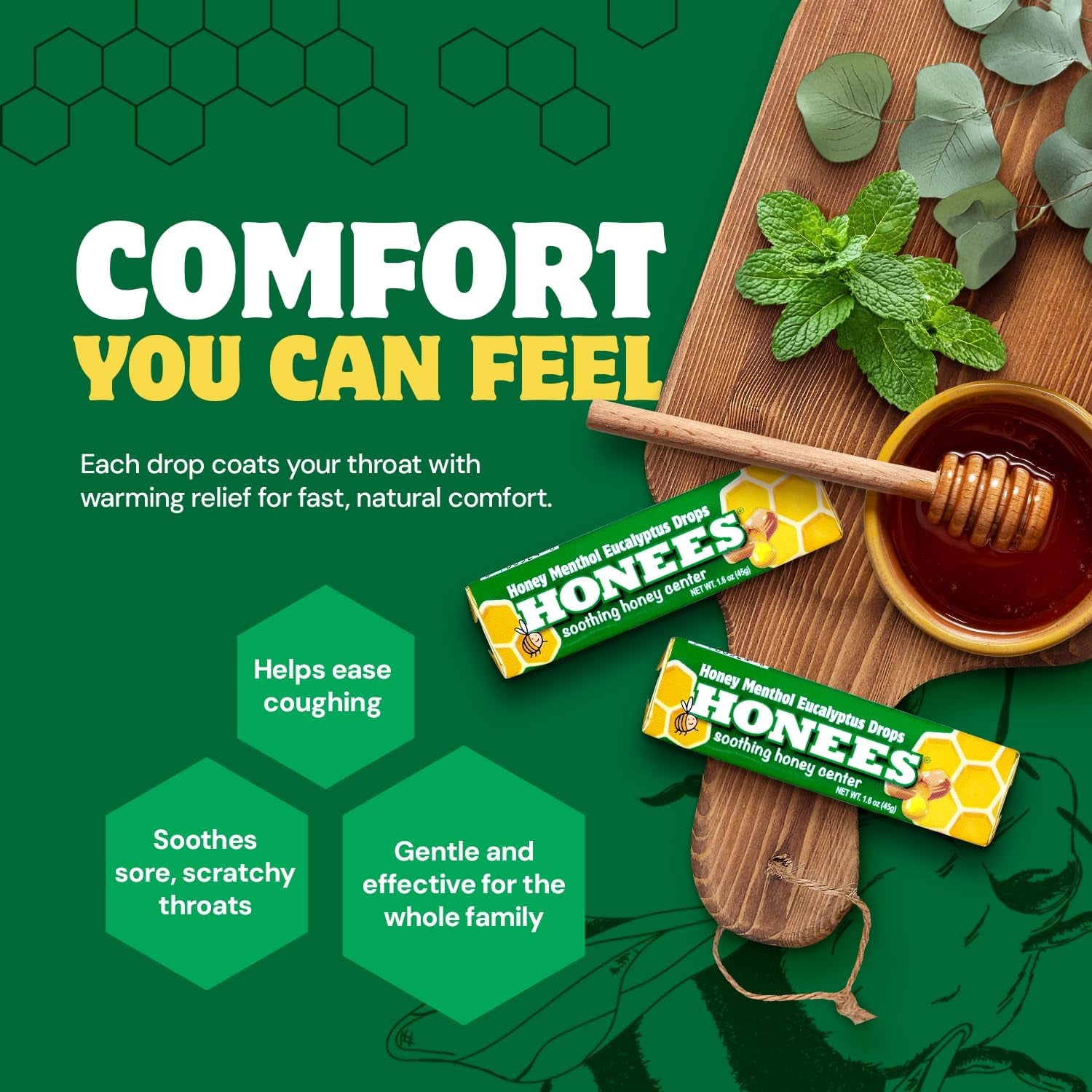 Honees Menthol Eucalyptus Cough Drops