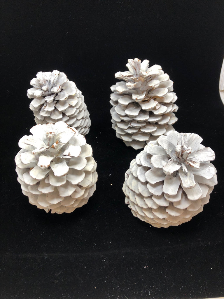 4 MED RUSTIC PINECONES.