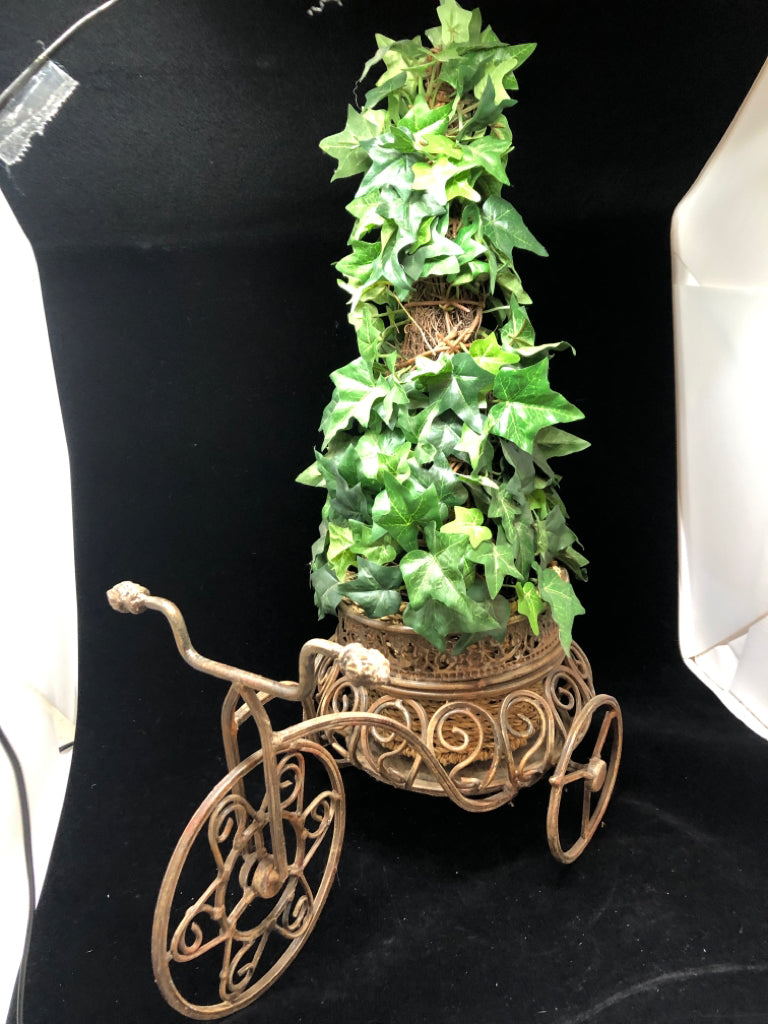 FAUX IVY TOPIARY TREE IN BICYCLE.